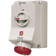 AP-Steckdose CEE Mennekes 3LNPE 63A rot