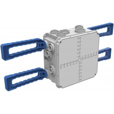 UP-Einlasskasten Spotbox UP4 2×2 mit 4 Flügelclips M20 grau