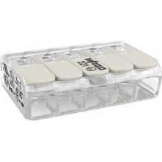 Steckklemme WAGO COMPACT 5×4mm²Ex e transparent 105°C 440V 24.5A - 25 Stück