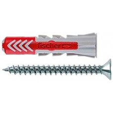 Universaldübel Fischer DUOPOWER S 10x50mm mit Schraube 7x69mm Nylon grau/rot - 50 Stück