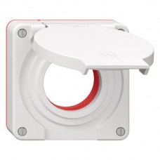 Deckel mit Klappdeckel NEVO Ø42mm IP55 weiss (Dichtung rot) N.Q Deckel mit Klappdeckel NEVO Ø42mm IP55 weiss (Dichtung rot) N.Q