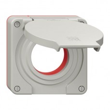 Deckel mit Klappdeckel NEVO Ø42mm IP55 lichtgrau (Dichtung rot) N.Q Deckel mit Klappdeckel NEVO Ø42mm IP55 lichtgrau (Dichtung rot) N.Q