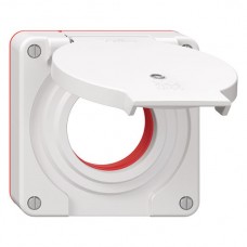 Deckel mit Klappdeckel NEVO Ø42mm für 1fach-Steckdose beleuchtet IP55 weiss (Dichtung rot) N.Q Deckel mit Klappdeckel NEVO Ø42mm für 1fach-Steckdose beleuchtet IP55 weiss (Dichtung rot) N.Q