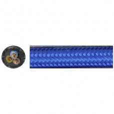 Textilkabel Roesch rund 3×0,75mm² LNPE blau - Preis pro Meter