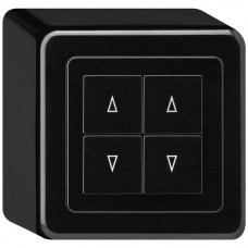 AP-Doppelstorenschalter Hager basico Q schwarz