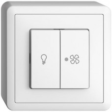 AP-L-Druckschalter Licht/Ventilation EDIZIOdue 3+3/1L weiss LED gelb FX.39