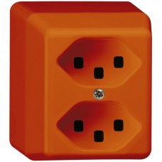 AP-Steckdose Hager basico 2×T23 orange