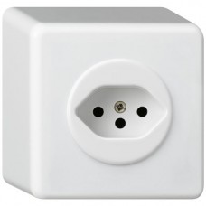 AP-Steckdose Hager basico T13 weiss H=54mm