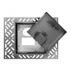 Bodendose Feller für 1×FM+1×FLF 130×130 bündig, Einlagedeckel für Bodeneinlage Chromstahl geschliffen Bodendose Feller für 1×FM+1×FLF 130×130 bündig, Einlagedeckel für Bodeneinlage Chromstahl geschliffen