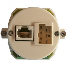 Dose 1xT+T,1xRJ45/u 4P weiss ITplus Standard 43mm/70x70 ITM
