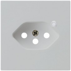 Frontplatte zu Steckdose Hager kallysto, 1×T13, beleuchtet, H, lichtgrau