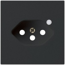Frontplatte zu Steckdose Hager kallysto, 1×T13, beleuchtet, H, schwarz