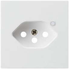 Frontplatte zu Steckdose Hager kallysto, 1×T13, beleuchtet, H, ultraweiss