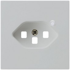 Frontplatte zu Steckdose Hager kallysto, 1×T23, beleuchtet, H, lichtgrau
