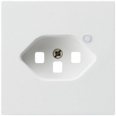 Frontplatte zu Steckdose Hager kallysto, 1×T23, beleuchtet, H, ultraweiss