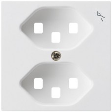 Frontplatte zu Steckdose Hager kallysto, 2×T13, 1×S, H, ultraweiss