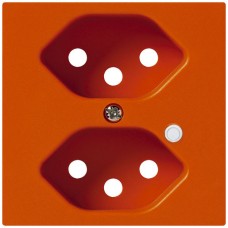 Frontplatte zu Steckdose Hager kallysto, 2×T13, beleuchtet, H, orange