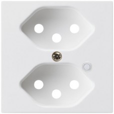 Frontplatte zu Steckdose Hager kallysto, 2×T13, beleuchtet, H, ultraweiss