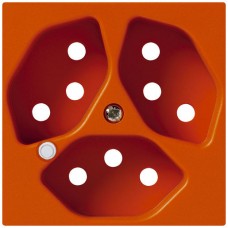 Frontplatte zu Steckdose Hager kallysto, 3×T13, beleuchtet, H, orange