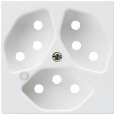 Frontplatte zu Steckdose Hager kallysto, 3×T13, beleuchtet, H, ultraweiss