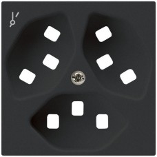Frontplatte zu Steckdose Hager kallysto, 3×T23, 1×S, H, schwarz