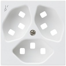 Frontplatte zu Steckdose Hager kallysto, 3×T23, 1×S, H, ultraweiss