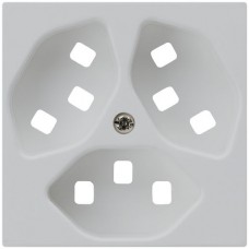 Frontplatte zu Steckdose Hager kallysto, 3×T23, H, lichtgrau