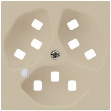 Frontplatte zu Steckdose Hager kallysto, 3×T23, beleuchtet, H, beige