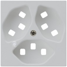 Frontplatte zu Steckdose Hager kallysto, 3×T23, beleuchtet, H, lichtgrau