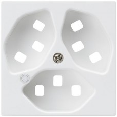 Frontplatte zu Steckdose Hager kallysto, 3×T23, beleuchtet, H, ultraweiss
