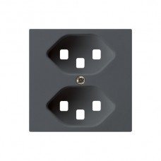 Frontplatte kallysto 2×T23 anthrazit 60×60mm für Steckdose 2×T23