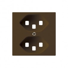 Frontplatte kallysto 2×T23 braun 60×60mm für Steckdose 2×T23