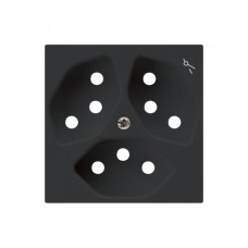 Frontplatte kallysto 3×T13/1 60×60mm schwarz, mit Kinderschutz