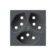 Frontplatte kallysto 3×T13/1 60×60 anthrazit, für Steckdose 3×T13/1