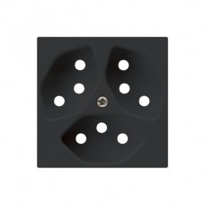 Frontplatte kallysto 3×T13/1 60×60 schwarz für Steckdose 3×T13/1