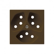 Frontplatte kallysto 3×T13 braun 60×60 60×60mm für Steckdose 3×T13