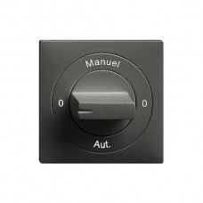 Frontset 0-Manuel-0-Aut. schwarz EDIZIOdue 60x60 für Drehschalter