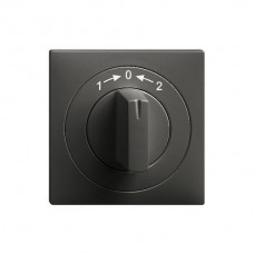 Frontset EDIZIOdue 1->0<-2 schwarz 60×60mm für Drehschalter