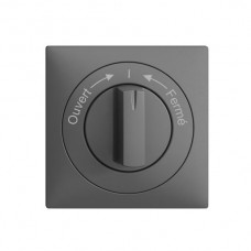 Frontset Ouvert->I<-Fermé EDIZIOdue dunkelgrau 60×60mm für Drehschalter