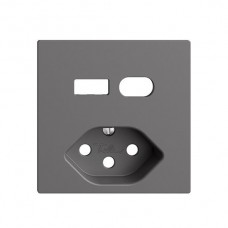 Montageset Feller EDIZIOdue für Steckdose USB Typ A+C + Typ 13 dunkelgrau