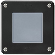 Nass-Druckschalter 3/2L schwarz Einsatz Hager robusto 10A