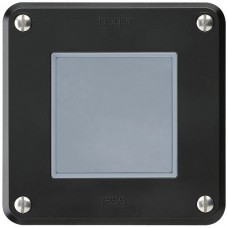 Nass-Drucktaster A-R/2L schwarz Einsatz Hager robusto 10A