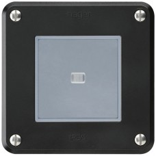 Nass-L-Druckschalter 3/2L schwarz Einsatz robusto Linse LED gelb