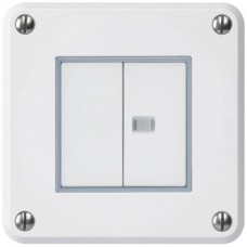 Nass-L-Drucktaster 2xA-R/1L weiss Einsatz robusto 1 Linse LED gelb