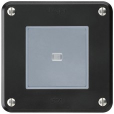 Nass-L-Drucktaster A-R/1L schwarz Einsatz robusto Linse LED gelb
