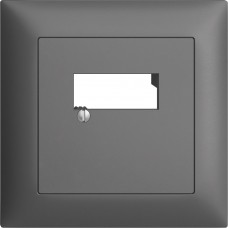 UP-Frontset EDIZIOdue dunkelgrau 88x88mm 2xRJ45 FMI