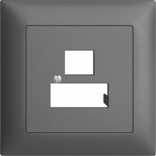 UP-Frontset EDIZIOdue dunkelgrau 88x88mm 3xRJ45 FMI