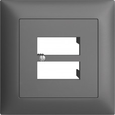 UP-Frontset EDIZIOdue dunkelgrau 88x88mm 4xRJ45 FMI