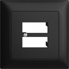 UP-Frontset EDIZIOdue schwarz 88x88mm 4xRJ45 FMI