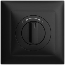 Frontset EDIZIOdue 0<->1 schwarz 88×88mm für Drehschalter FMI